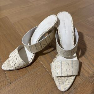 Alexander Wang Beige Croc-Embossed Heels